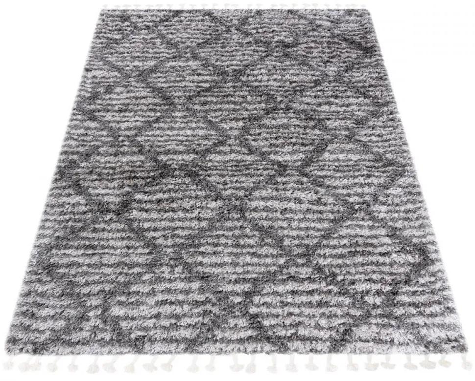 Kusový koberec shaggy Atika sivý 200x300cm