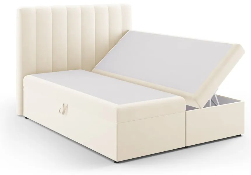 Béžová boxspring posteľ s úložným priestorom 160x200 cm Gina – Milo Casa