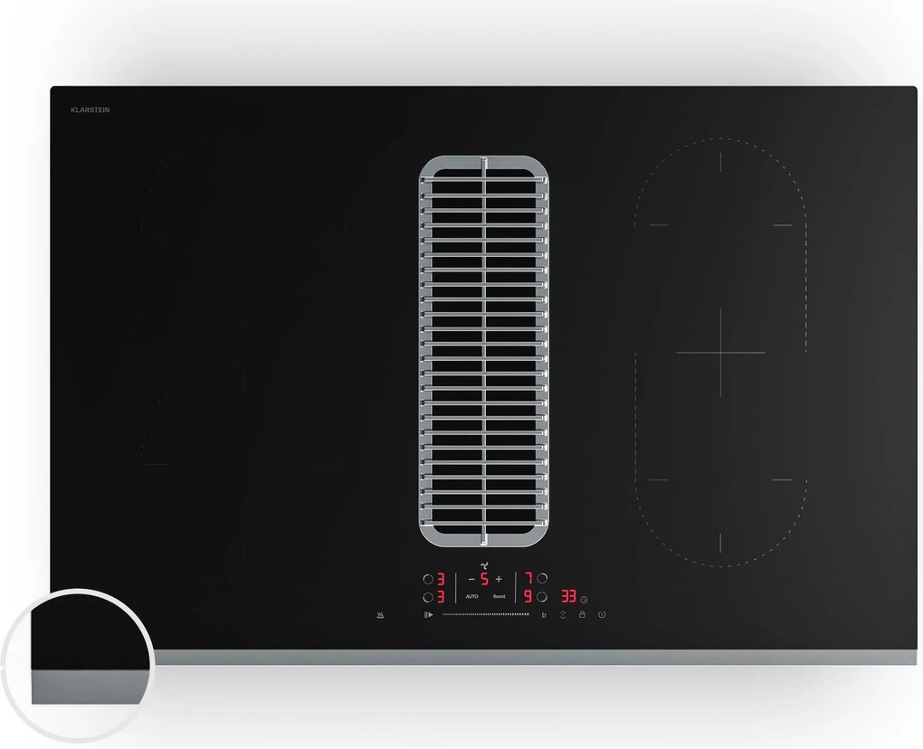 Klarstein Verosteel indukčná varná doska s integrovaným digestorom Elegantná, minimalistická, výkonná 8400 W 80 cm