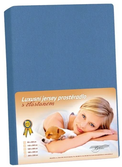 Bellatex Jersey prestieradlo s elastanom tmavomodrá, 140 x 200 cm