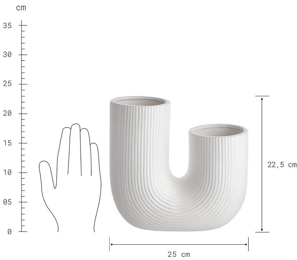 TUBE Váza ryhovaná 23 cm
