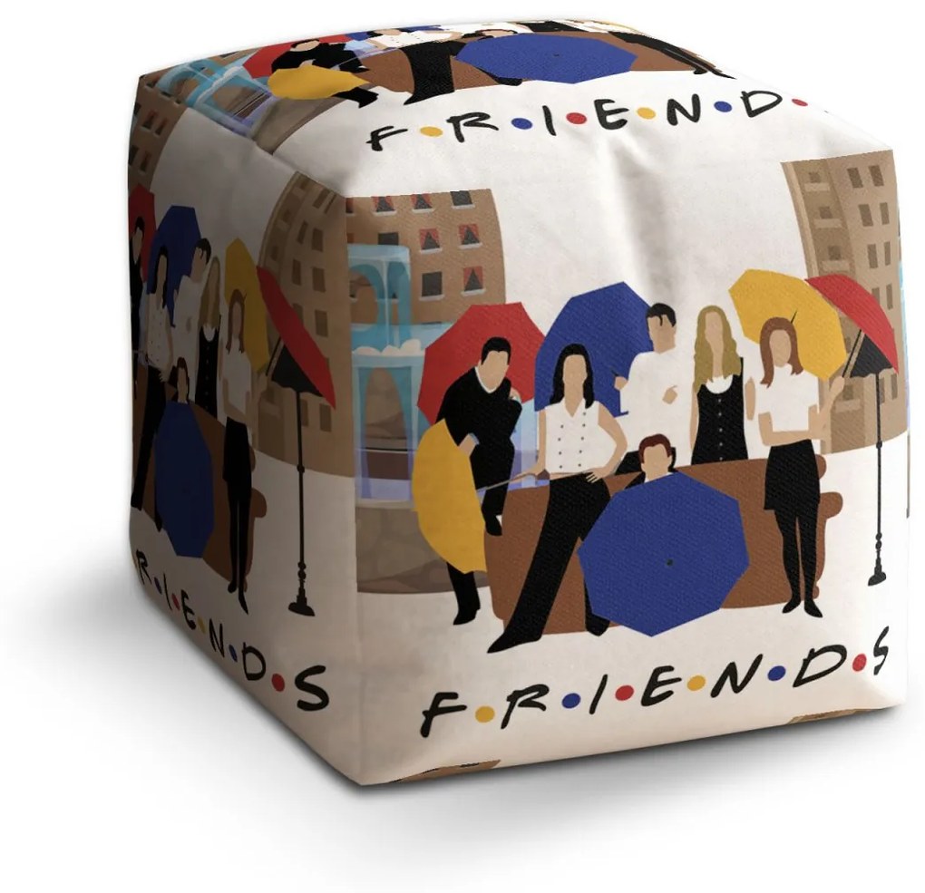 Sablio Taburet Cube Seriál Priatelia FRIENDS Gauč pri fontáne: 40x40x40 cm