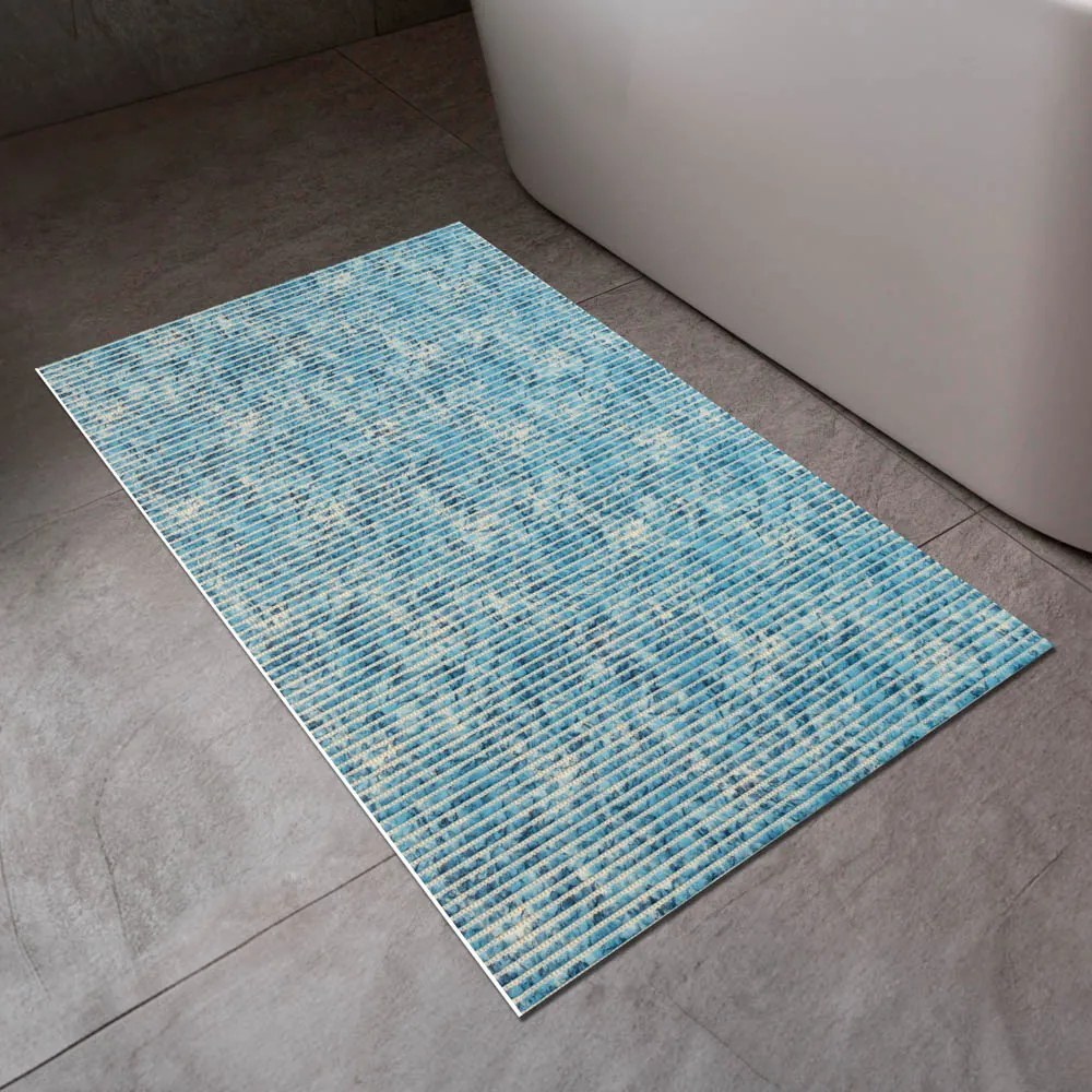 Kúpeľňová penová rohož / predložka PRO-078 Modrá batika - metráž šírka 65 cm