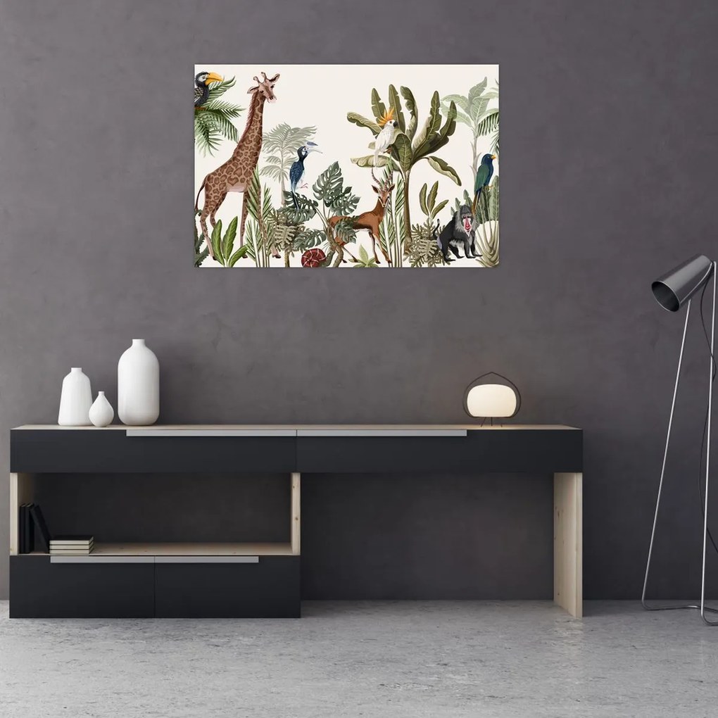 Obraz - Džungľa plná zvieratiek (90x60 cm)