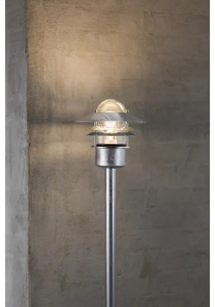 Nordlux - Vonkajšia lampa BLOKHUS 1xE27/60W/230V IP54 strieborná 92 cm