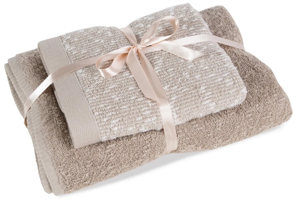 FROTÉ UTERÁK TAMINA SADA 50X90 CM, 70X140 CM BÉŽOVÁ