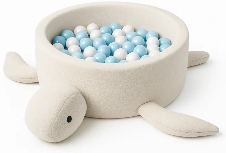 MeowBaby® suchý bazén Boucle Turtle, Cream Beige