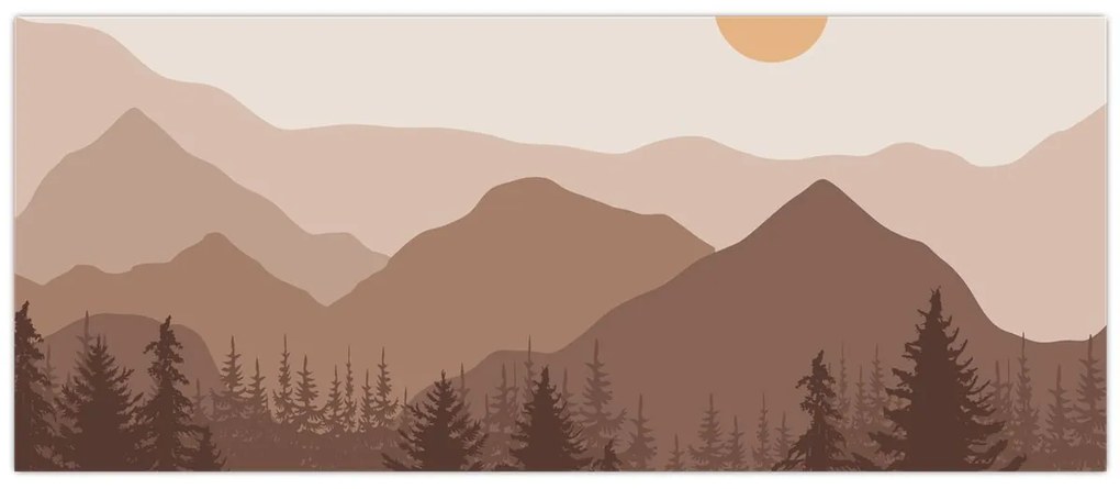 Obraz - Hnedé pohorie N⁰1 (120x50 cm)