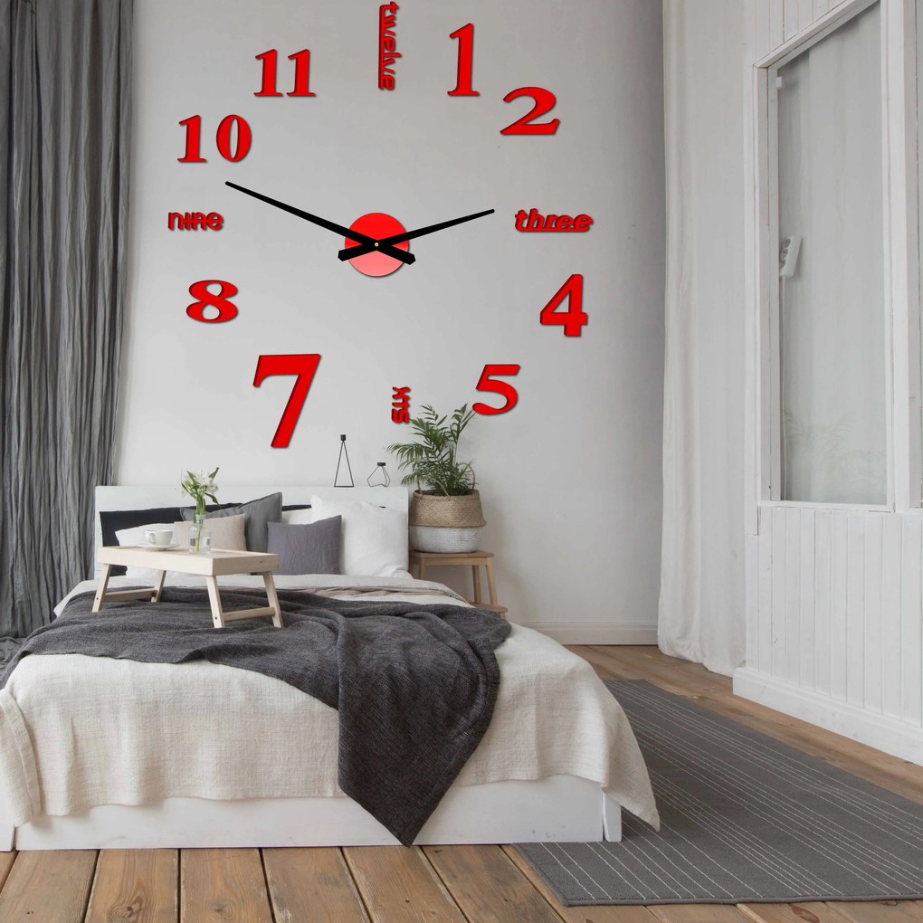 SENTOP | Moderné nalepovacie nástenné hodiny DIY | SENTOP 12P015 BEZ PENA BEZ PLECHU HEU+ analógové