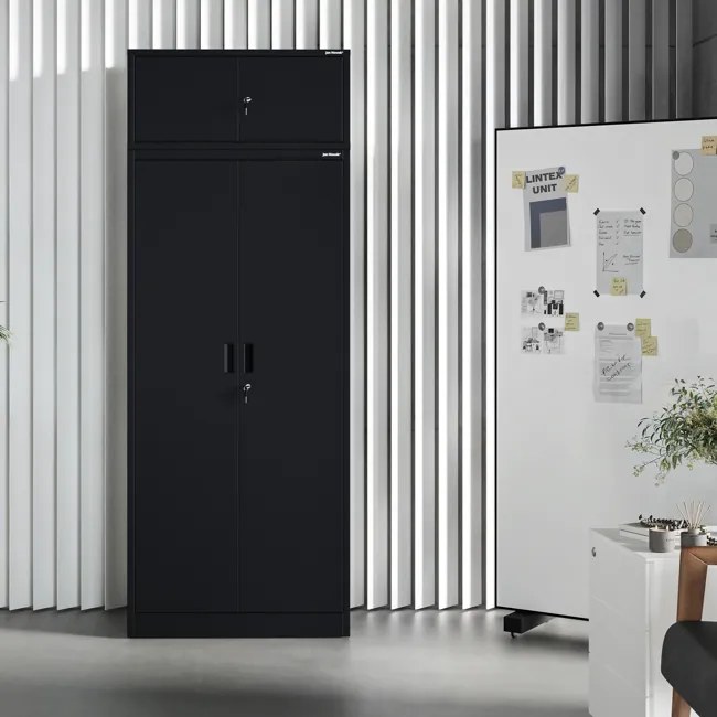 Nadstavec na šatníkovú skriňu EWA Compact 800 x 380 x 400 mm, čierny