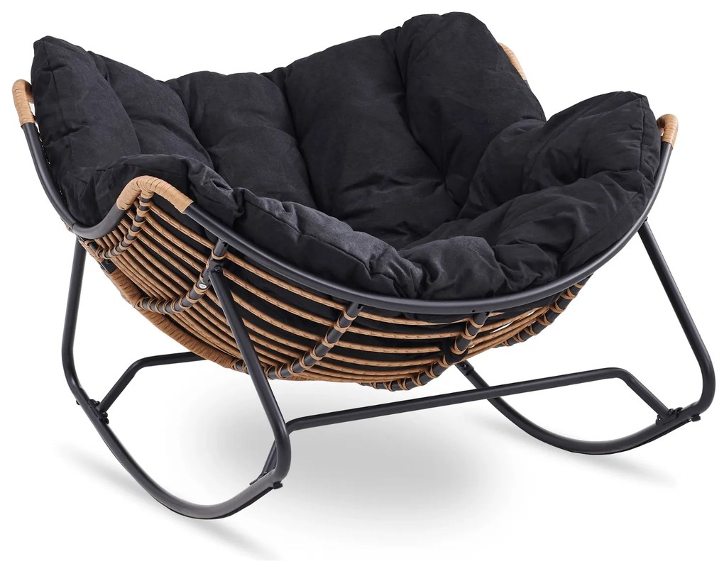 PROXIMA.store - Dizajnové hojdacie záhradné kreslo ELTON FARBA: čierna