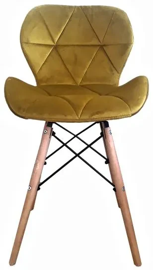 Bestent Jedálenské stoličky 4ks zamatové žlté AMBER