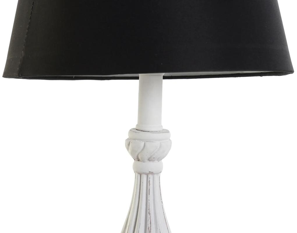 Stolná lampa s tienidlom, biela s patinou, 23x47 cm