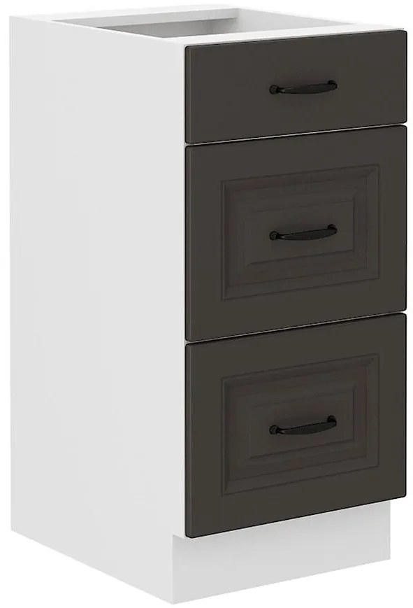 Kuchynská skrinka Stilo grafit matná/biela 40D 3S BB