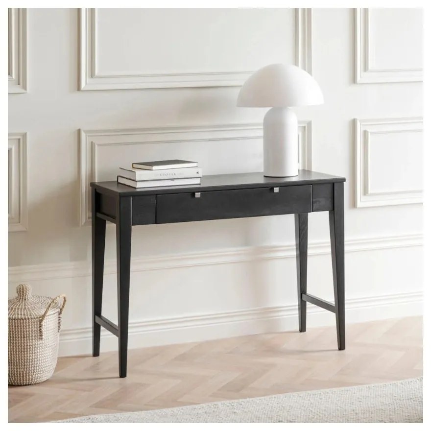 Čierny dubový konzolový stolík Rowico Fulla