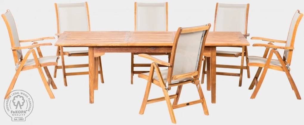 ELEGANTE set V - teaková jedálenská zostava