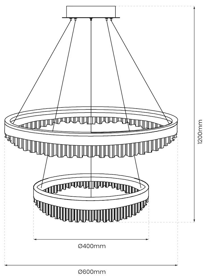 Závesné LED svietidlo Preciosa, 2x LED 85w, 4000k, g