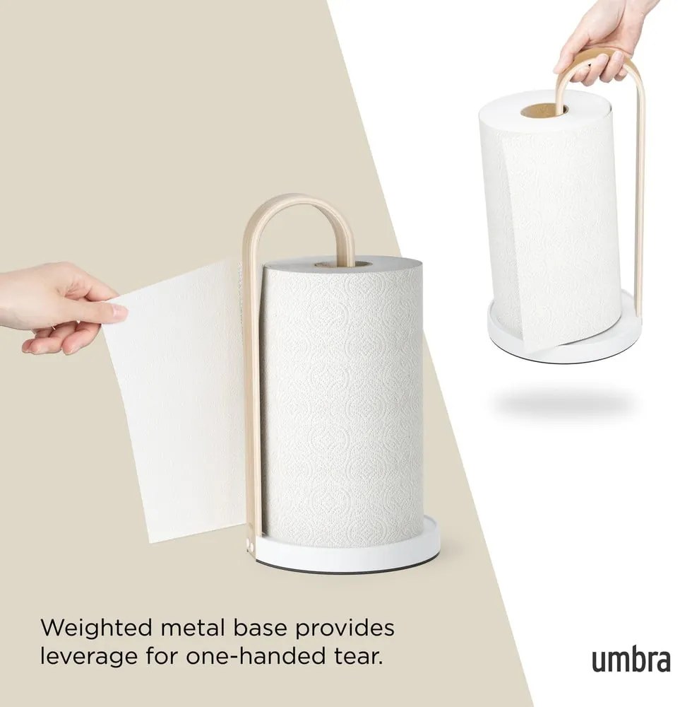 Biely drevený stojan na papierové utierky ø 17 cm Bellwood – Umbra