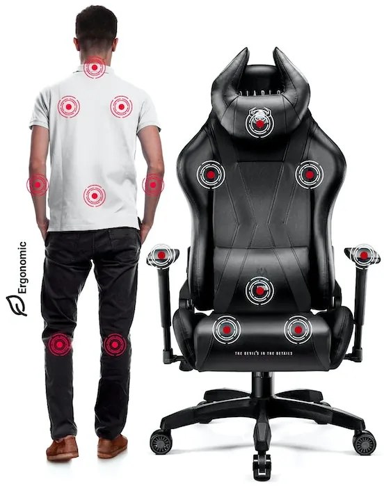 Herné kreslo Diablo X-Horn 2.0 Normal Size: Čierne Diablochairs