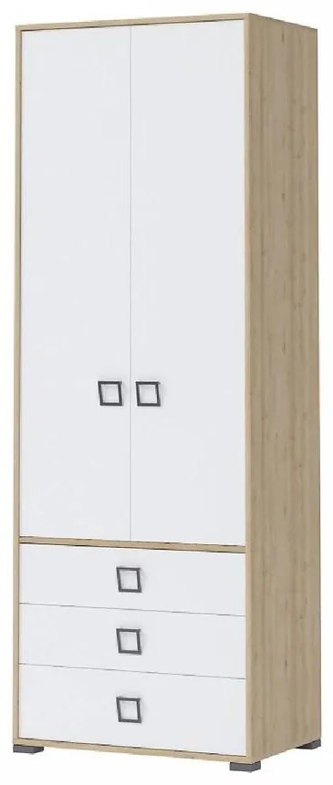 Skriňa 2D3S Kiki P23-BK/KI-15 beech/white