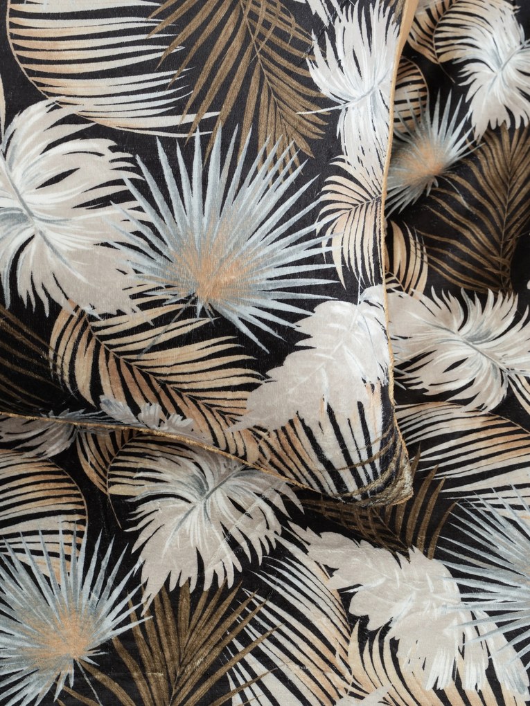 Obliečka na vankúš mikroplyš Digital 50 × 70 cm - Taisa čierno/zlatá