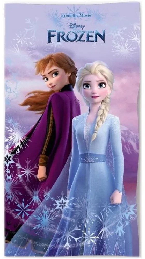 Bavlnená plážová osuška Ľadové kráľovstvo - motív Anna a Elsa - 100% bavlna - 70 x 140 cm