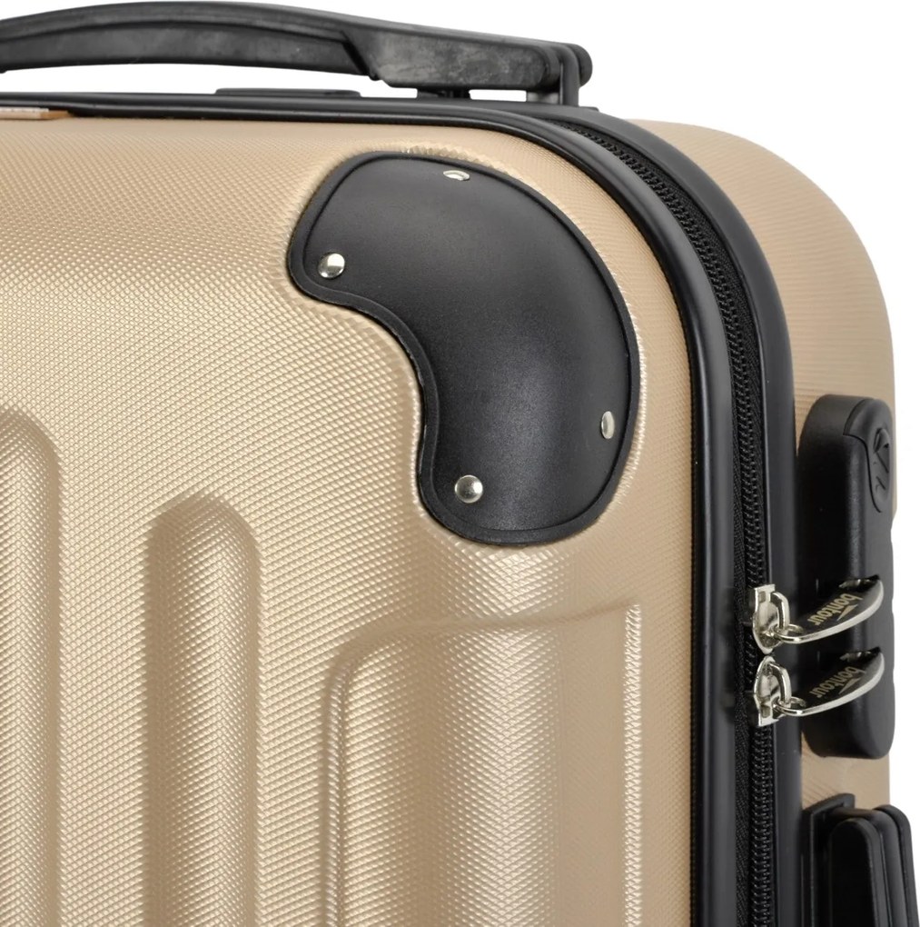 Stredný kufor so 4 kolieskami 65x44,5x27 cm, veľkosť M, šampanská farba