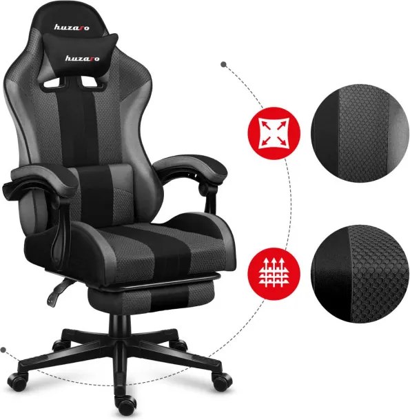 Herná stolička Force - 4.7 sivá mesh