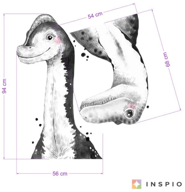 Nálepky na stenu - Brachiosaurus a Tyrannosaurus Rex