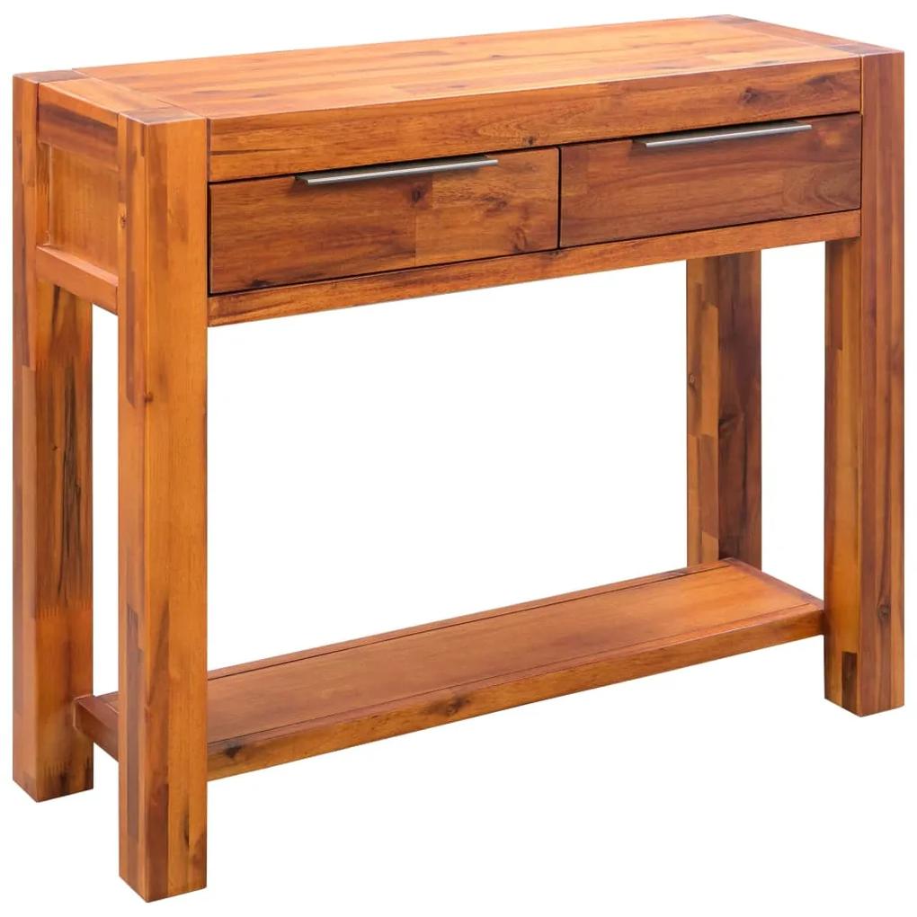 vidaXL Konzolový stolík, akáciový masív 86x30x75 cm