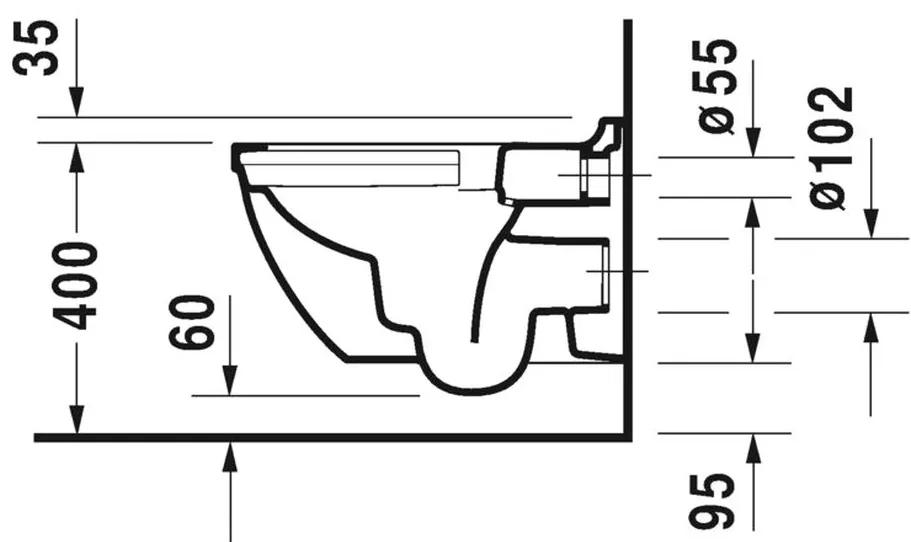 Duravit Starck 3 - závesné WC s Rimless 36x54 cm 2527090000