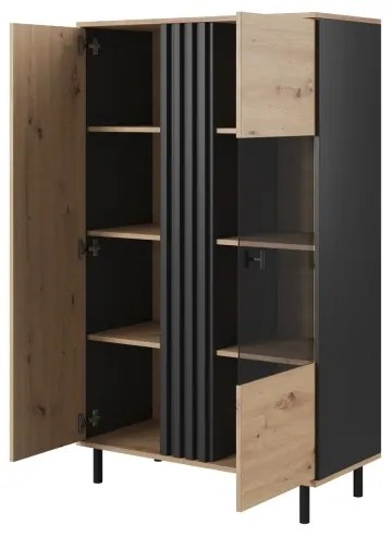 Vitrína BADIA dub/antracit