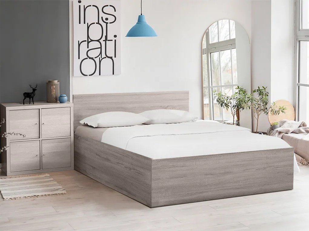 Posteľ SOFIA 120 x 200 cm, dub hľuzovka Rošt: S lamelovým roštom, Matrac: Matrac COCO MAXI 19 cm