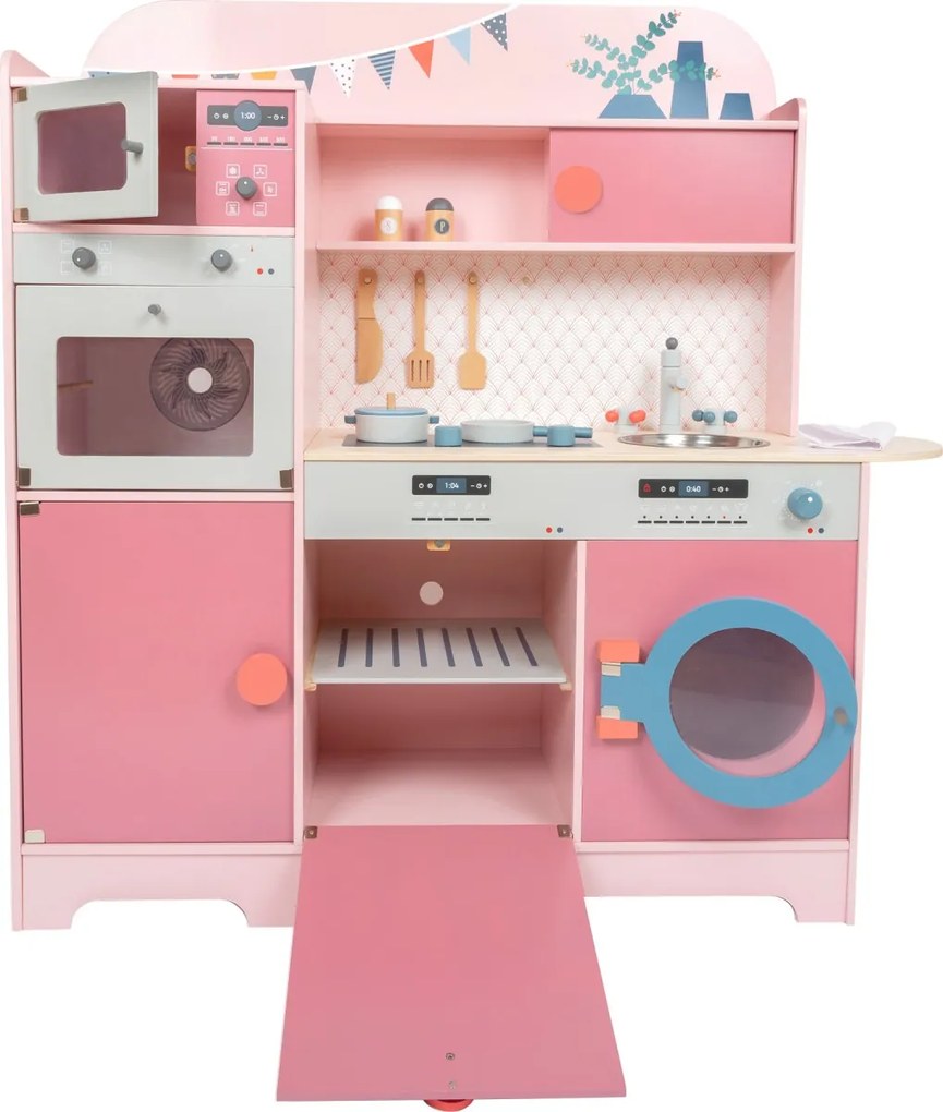 Dřevěná dětská kuchyňka KITCHEN růžová
