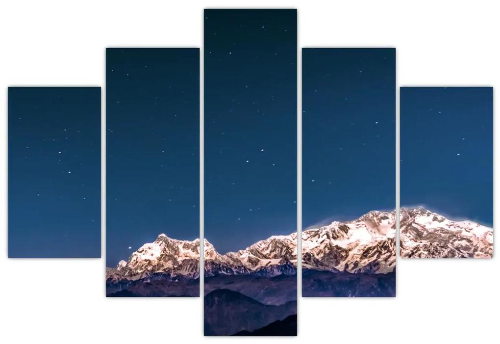 Obraz hôr a nočnej oblohy (150x105 cm)