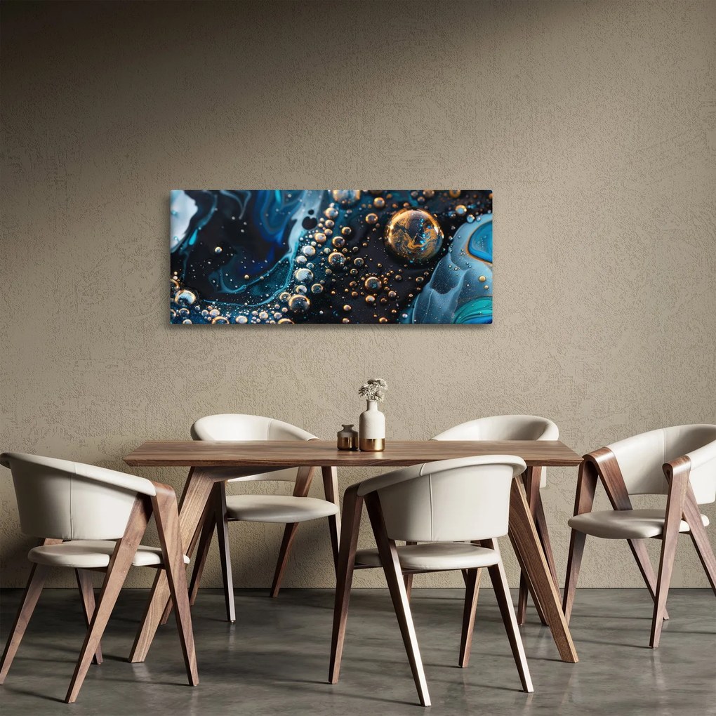Obraz - Atramentové kvapky (120x50 cm)