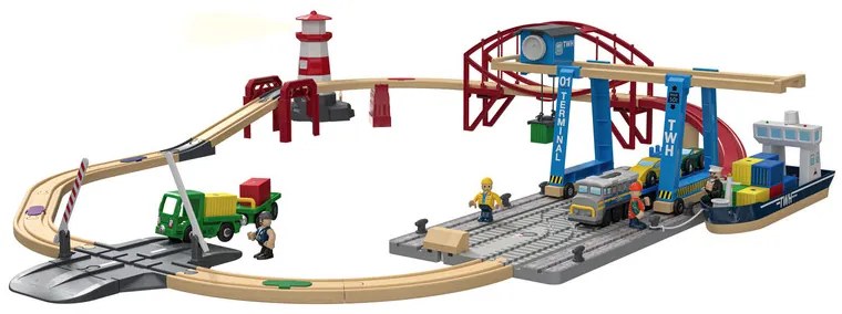 Playtive Drevená železničná súprava, 63-dielna (100356666)