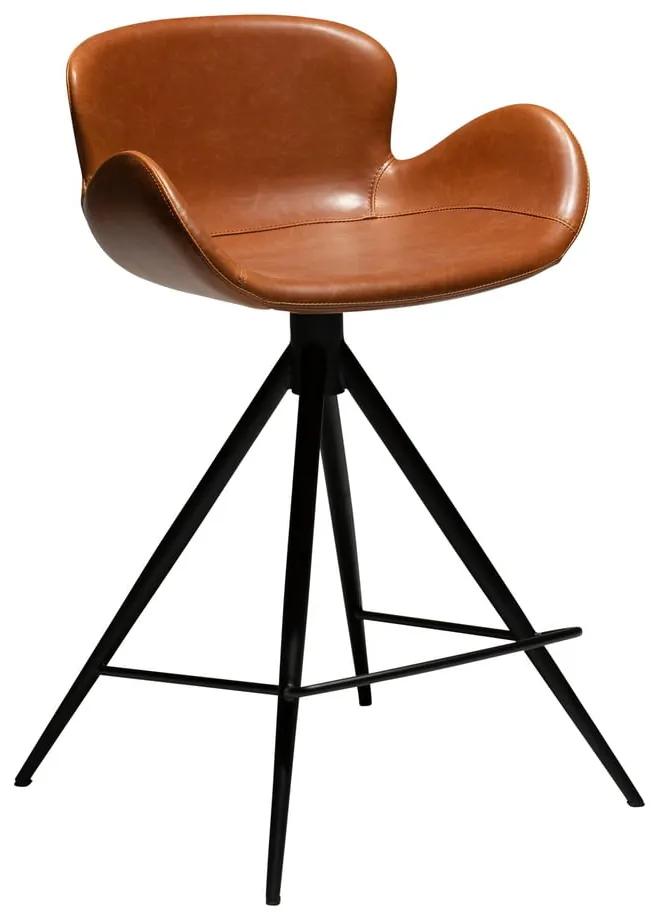 Koňakovohnedá barová stolička z eko kože DAN–FORM Denmark Gaia, výška 87 cm