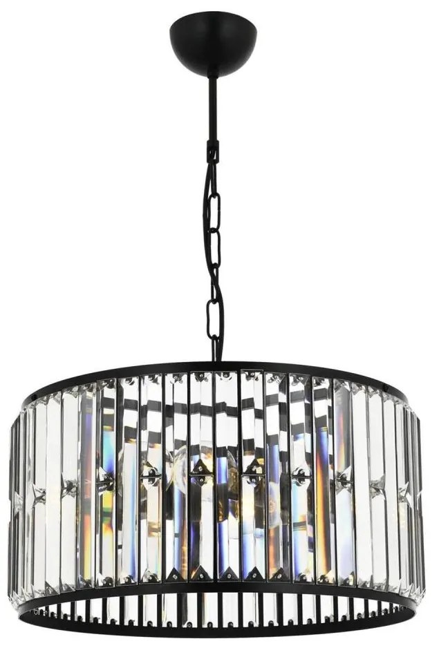 Luster na reťazi PUNE 3xE27/40W/230V čierny