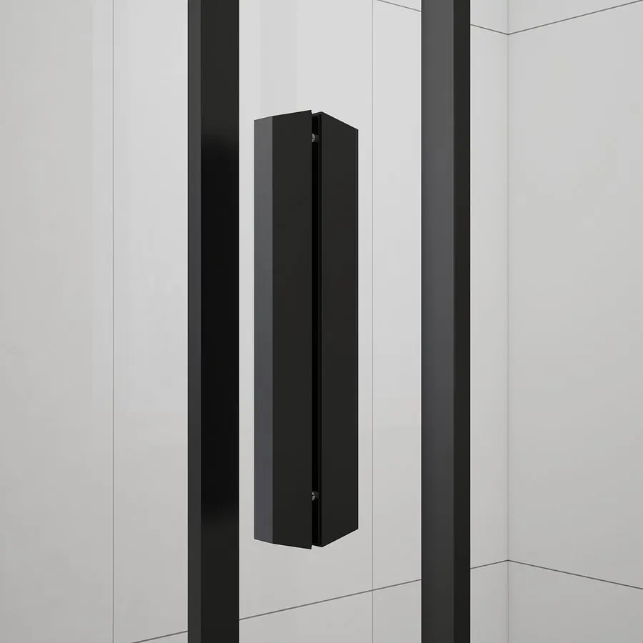 Polysan Polysan, EASY BLACK obdĺžniková sprchová zástena 900x800mm, číre sklo, EL5315B