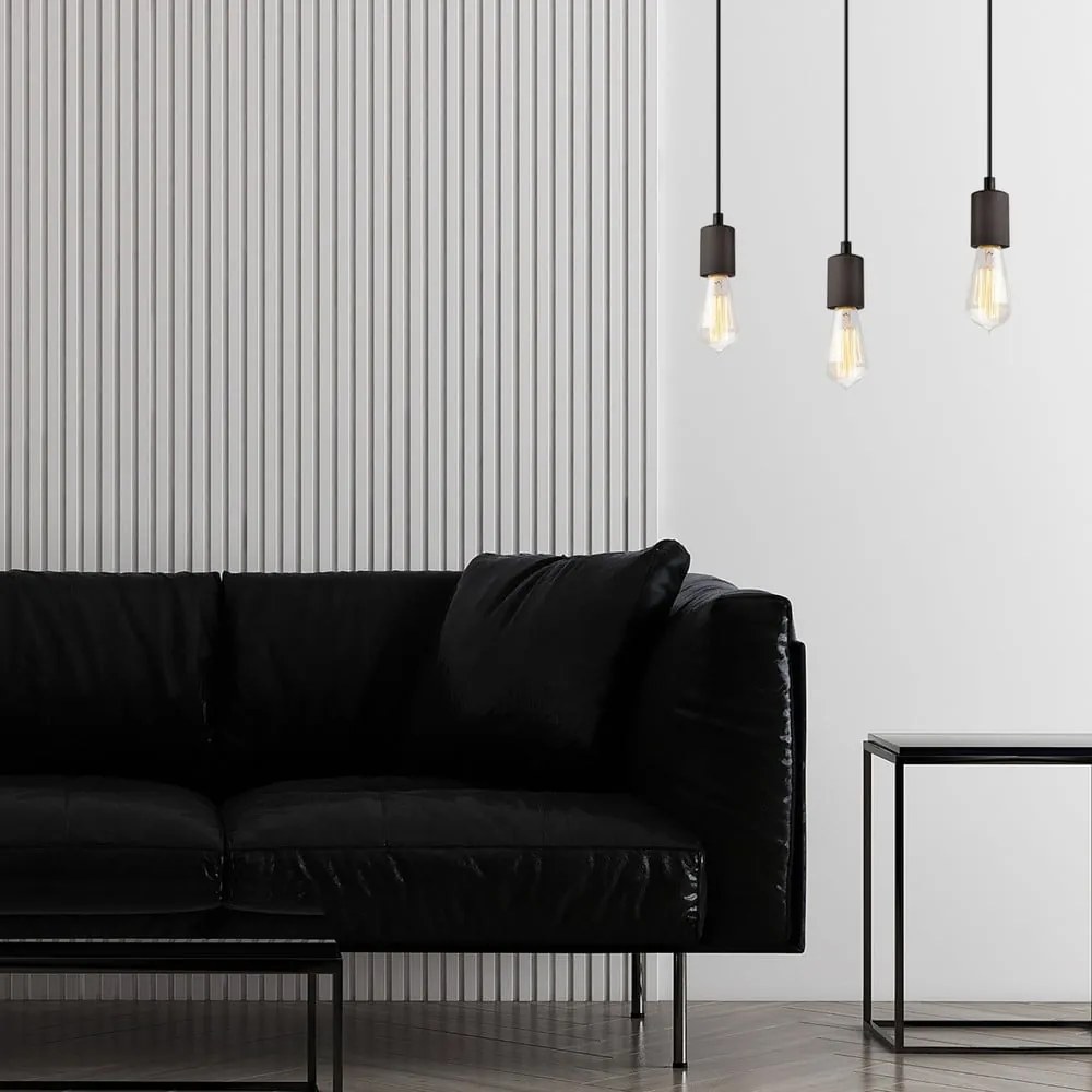 Čierne závesné svietidlo Leon – LAMKUR