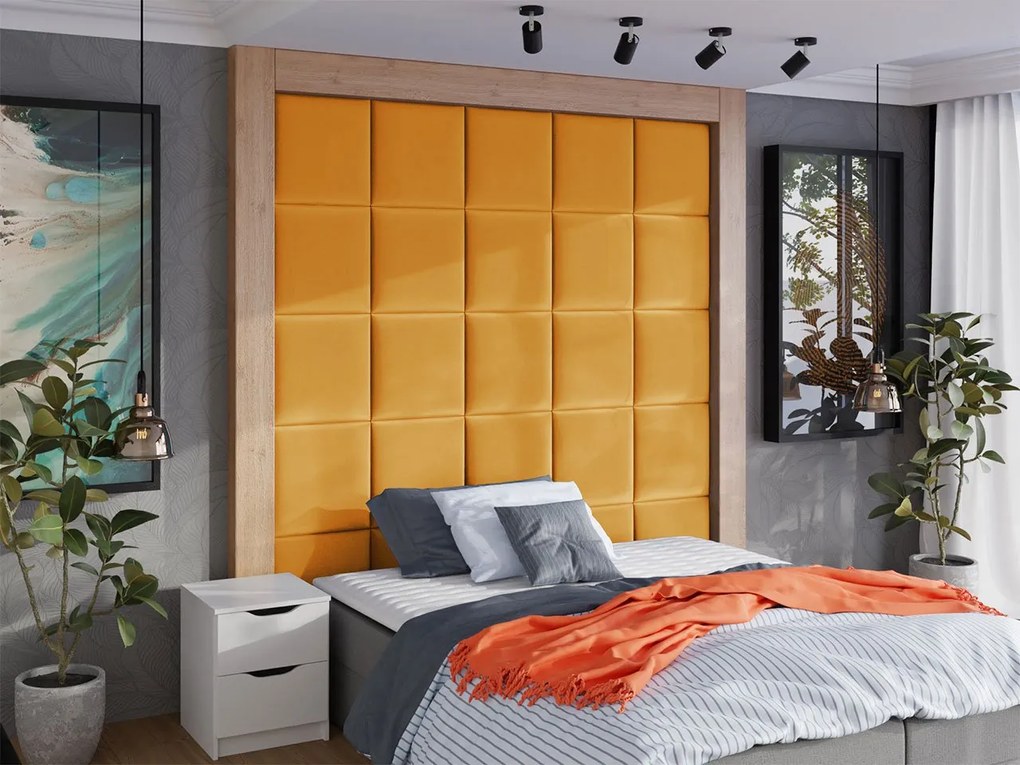 Čalúnený stenový panel Pag 42x42, Farba čalúnenia:: ekokoža Soft 011 (čierna)