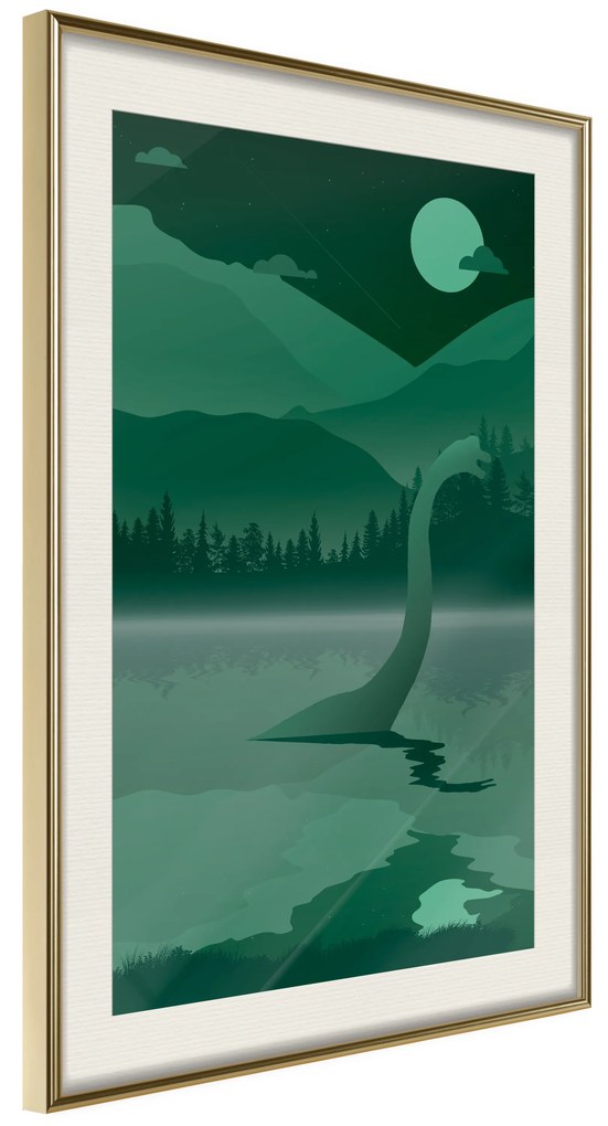 Artgeist Plagát - Loch Ness [Poster] Veľkosť: 20x30, Verzia: Čierny rám s passe-partout