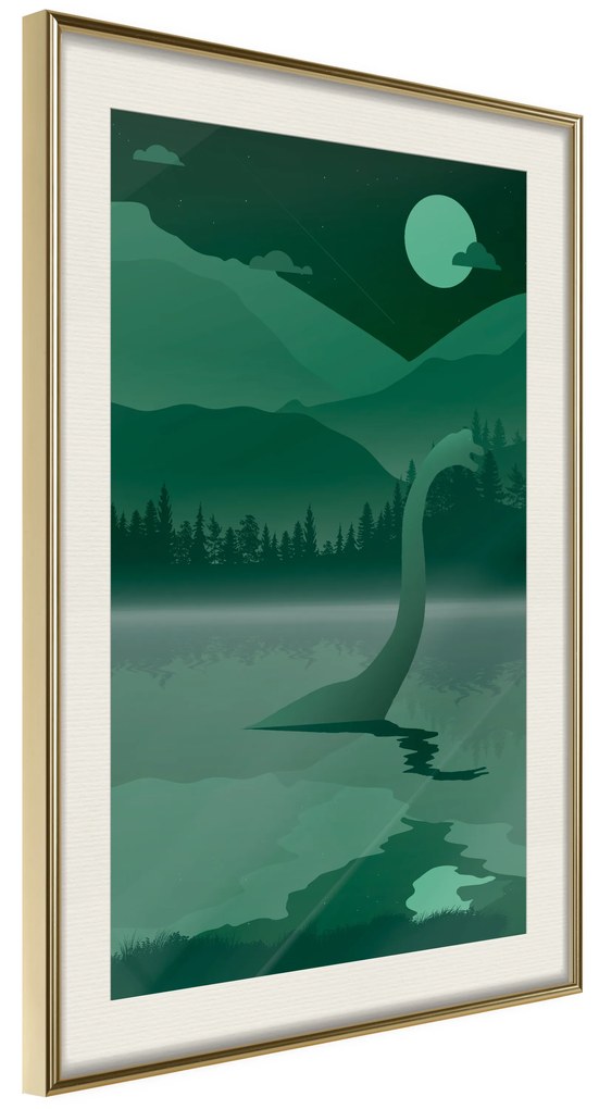 Artgeist Plagát - Loch Ness [Poster] Veľkosť: 20x30, Verzia: Zlatý rám