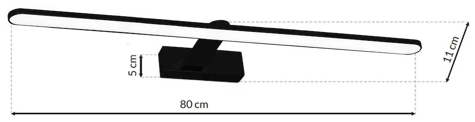 Nástenné LED svietidlo Splash, 1x LED 16w, 4000k, (80 cm), b