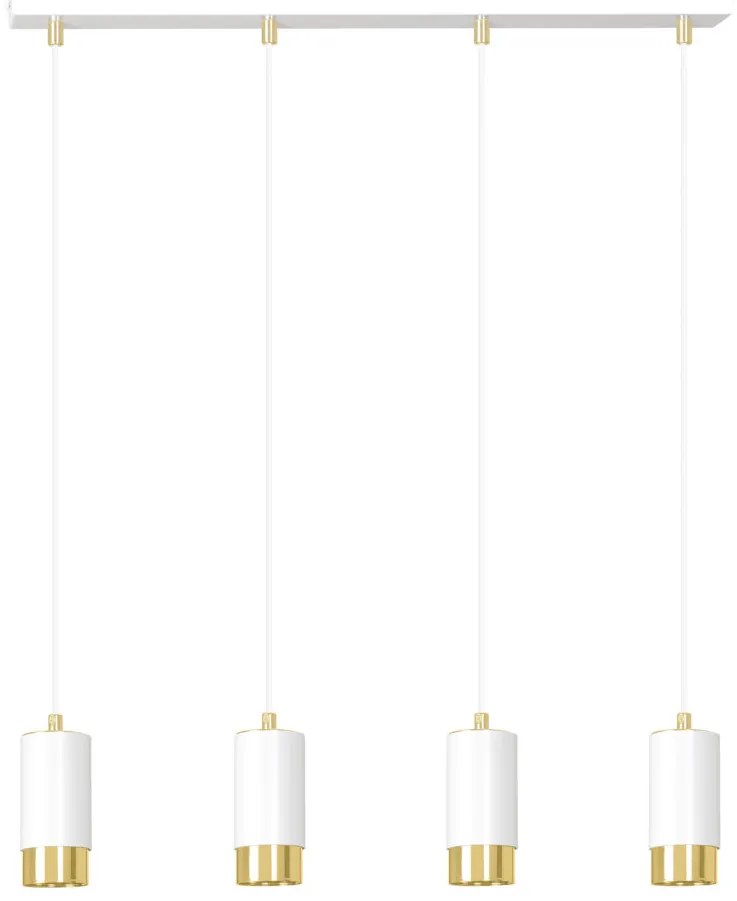 FUMIKO 4 | dizajnová závesná lampa Farba: Biela / zlatá
