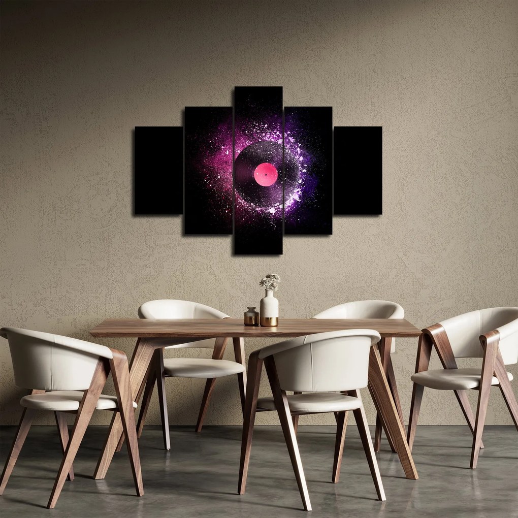 Obraz - Vinylová doska v ružovo-fialových (150x105 cm)