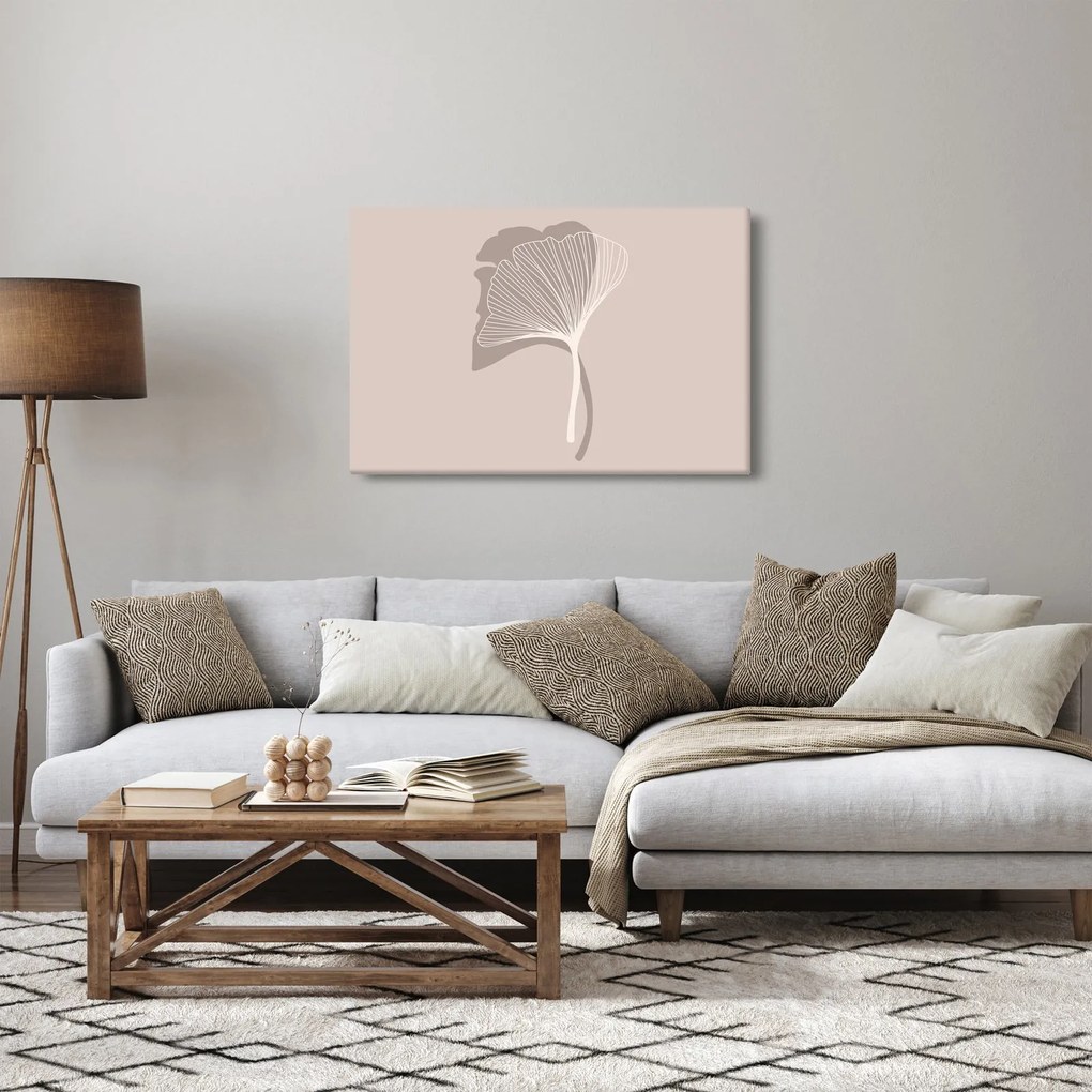 Obraz - Béžové listy N⁰4 (90x60 cm)