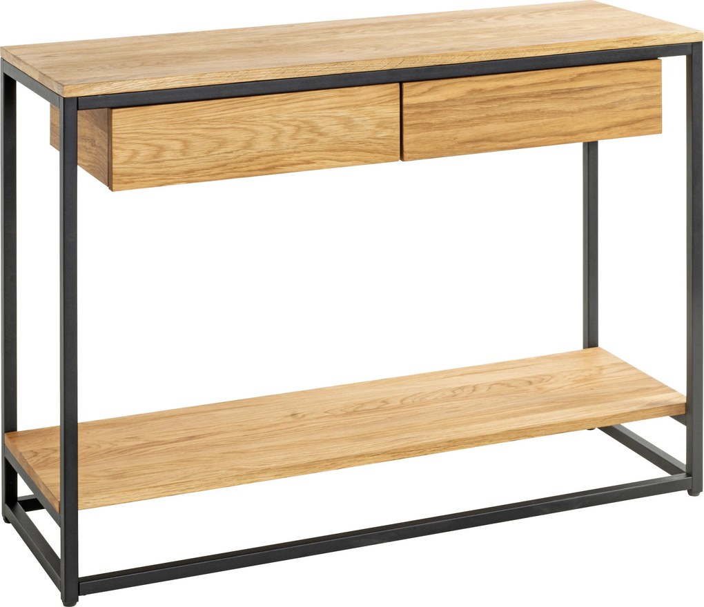 XXXLutz KONZOLOVÝ STOLÍK, čierna, farba duba, drevo, kov, 100/35/75 cm - Online Only obývacie izby - 001931052201
