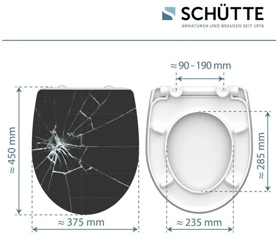 Schütte WC doska so spomaľujúcim mechanizmom (prasknuté sklo)  (100253145)